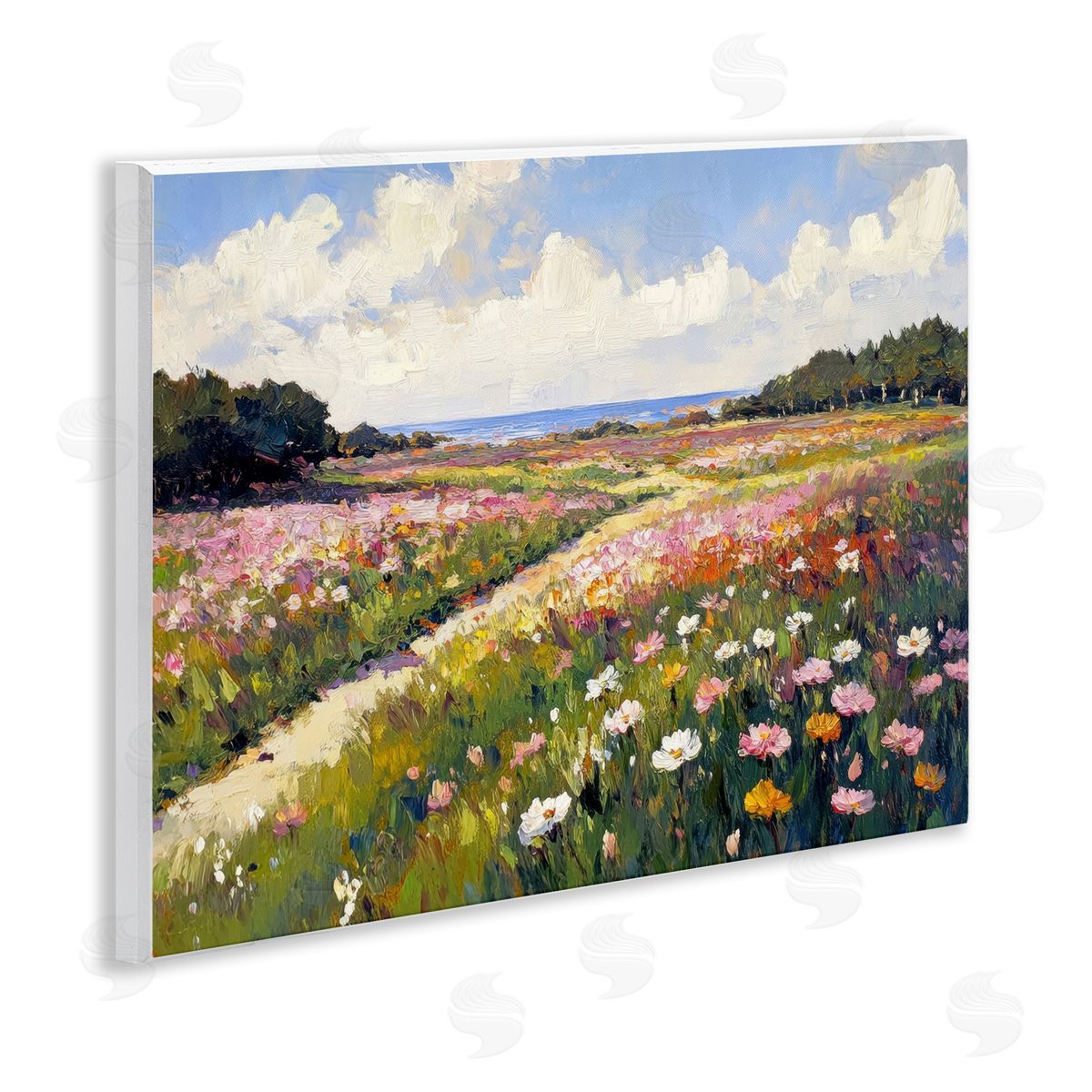 Petal Prints Design Romance Walkway with Flowers Canvas Wall Art Print