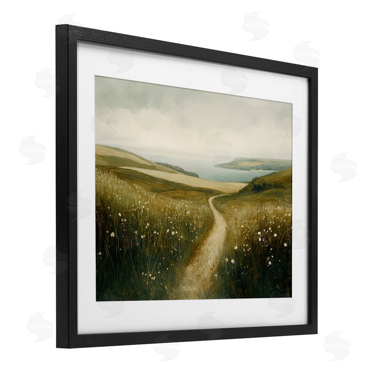 Petal Prints Design Path Through Daisies Canvas Wall Art Print