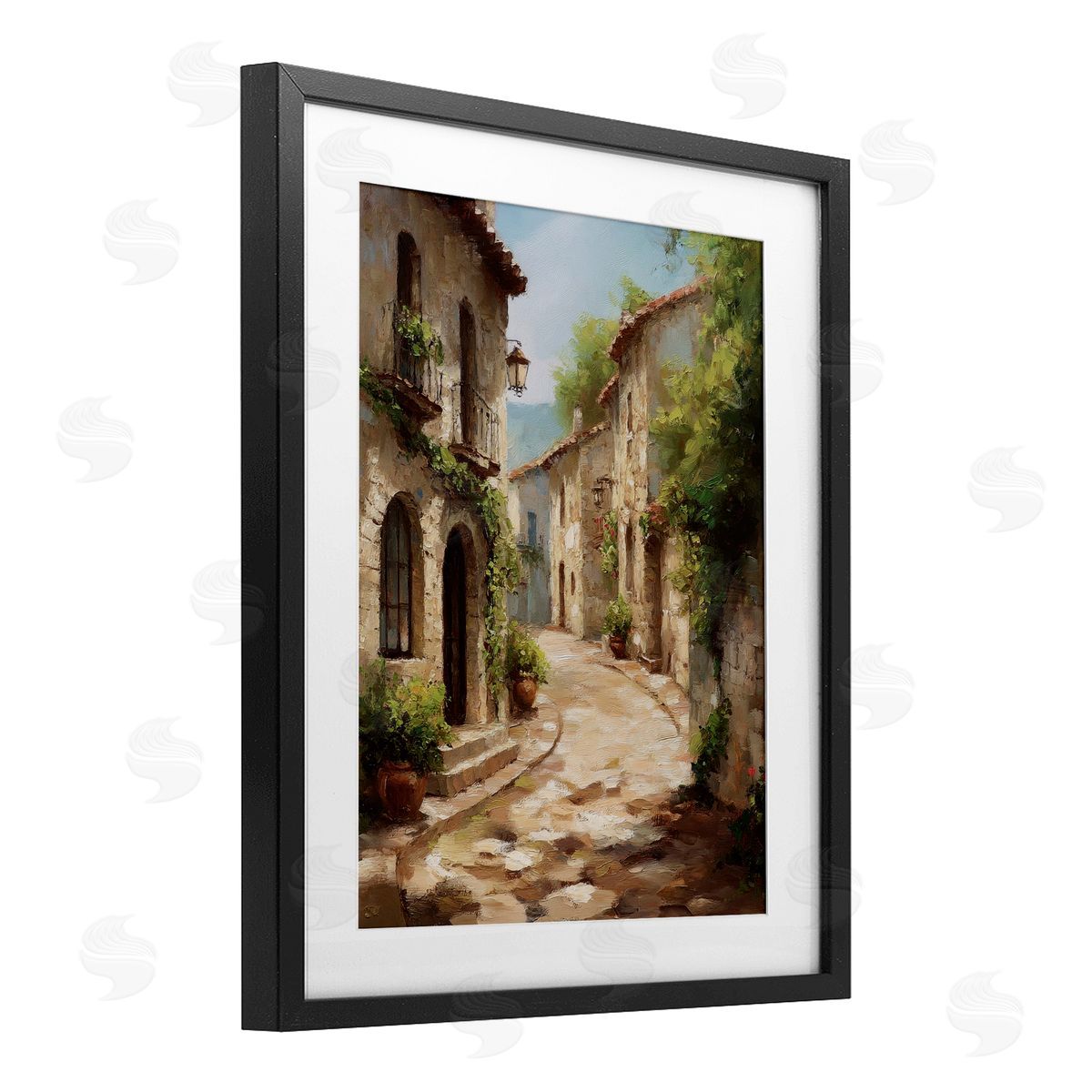 Petal Prints Design Timeless Village Pathway Canvas Wall Art Print