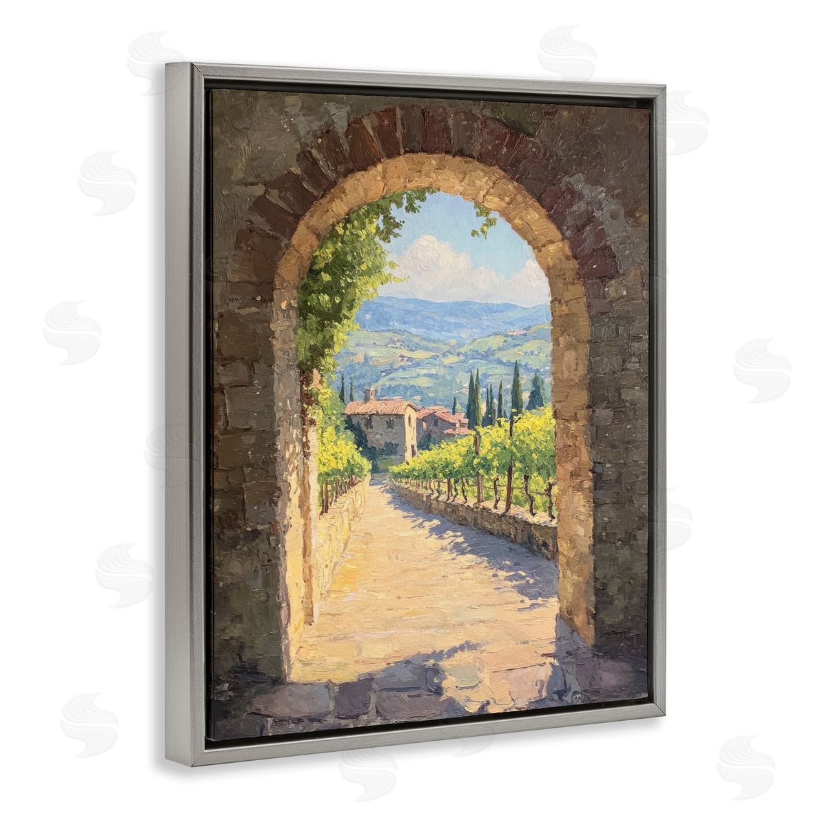 Petal Prints Design Tranquil Garden Arch Canvas Wall Art Print