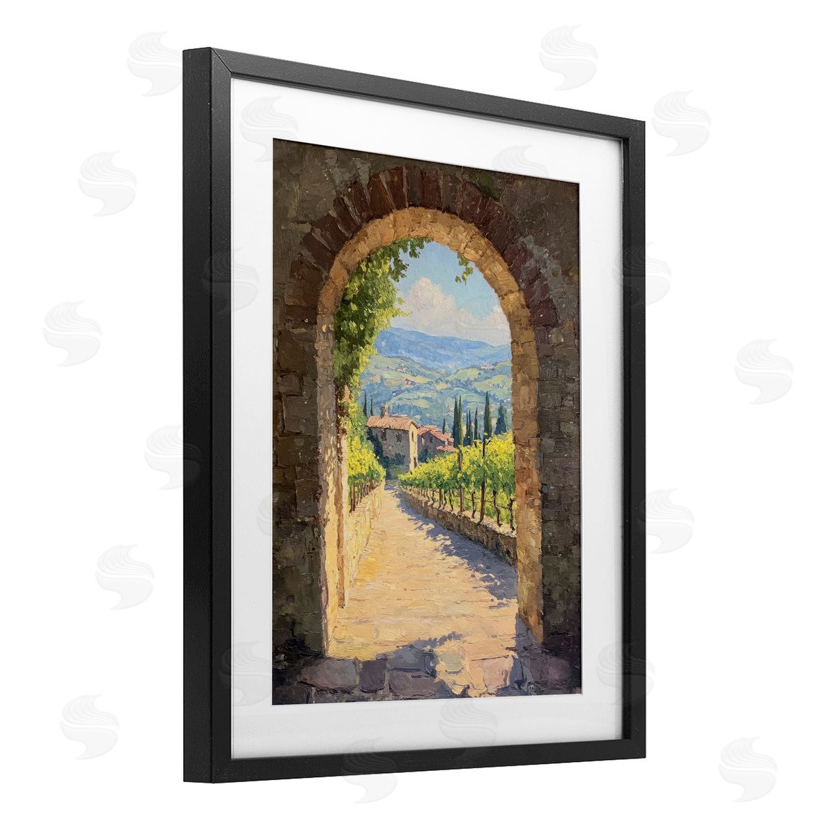 Petal Prints Design Tranquil Garden Arch Canvas Wall Art Print