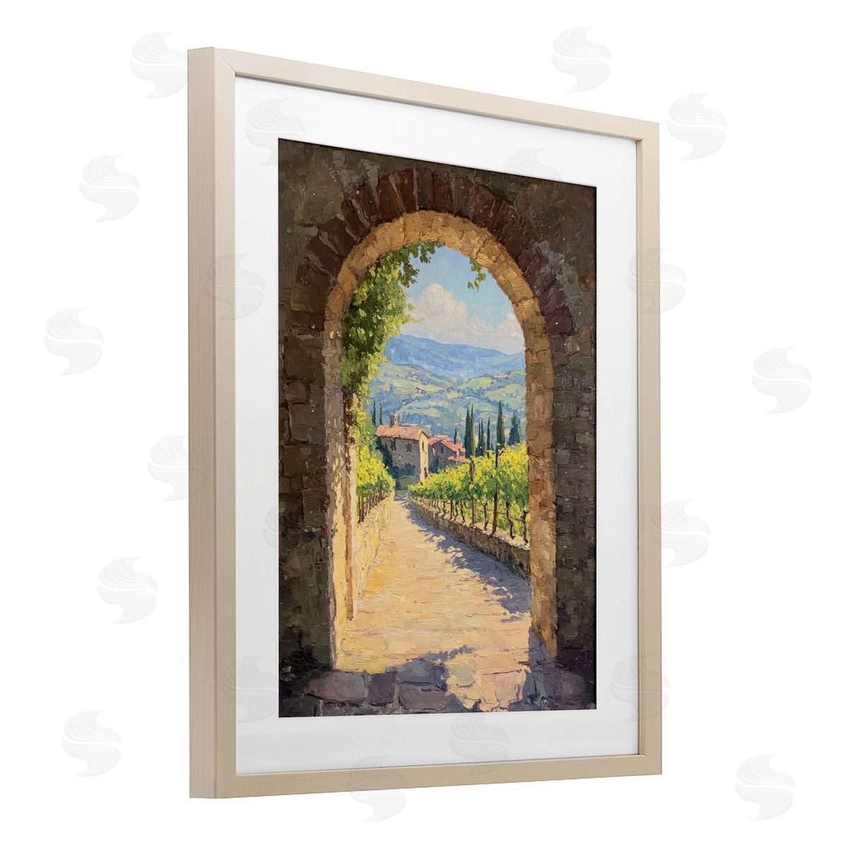 Petal Prints Design Tranquil Garden Arch Canvas Wall Art Print