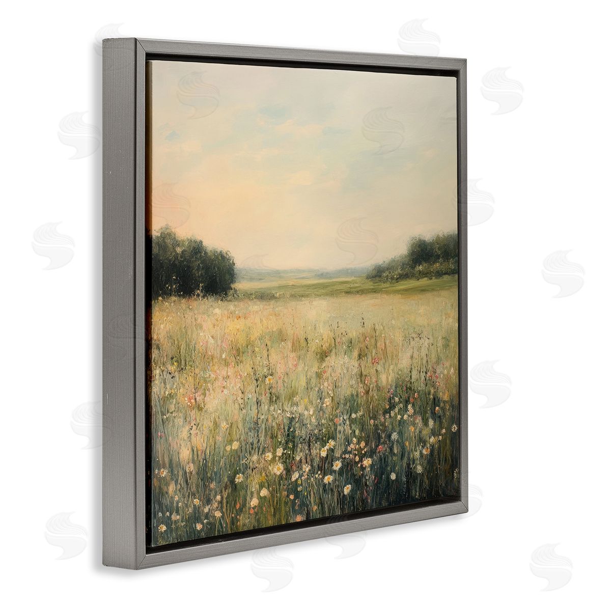 Petal Prints Design Warm Wildflower Landscape Canvas Wall Art Print