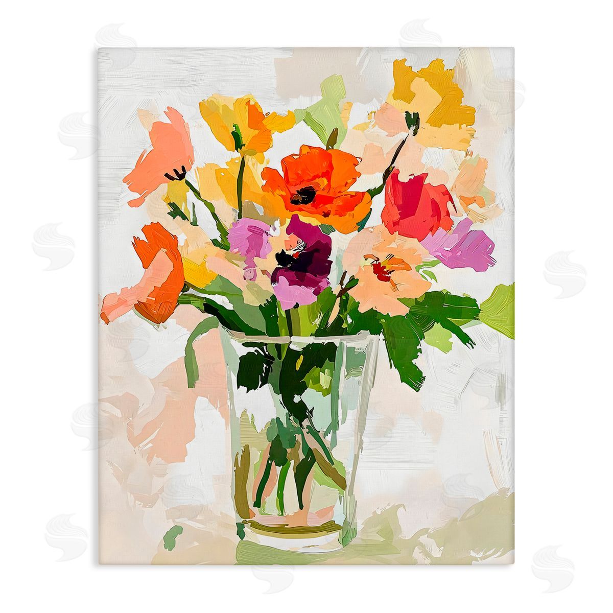 Riley B Bold Springy Blooms Canvas Wall Art Print