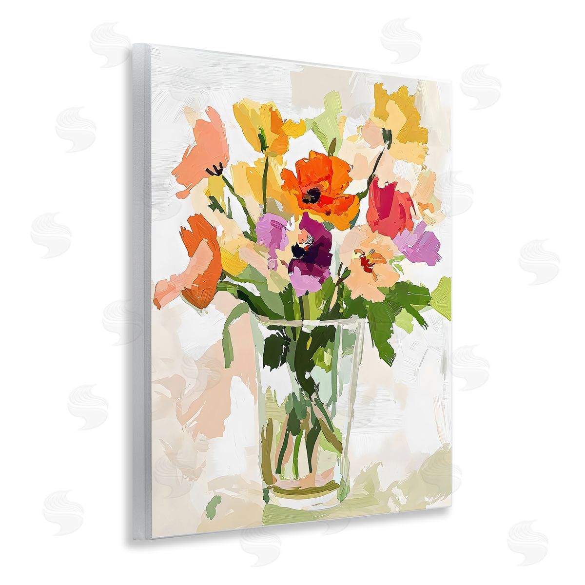Riley B Bold Springy Blooms Canvas Wall Art Print
