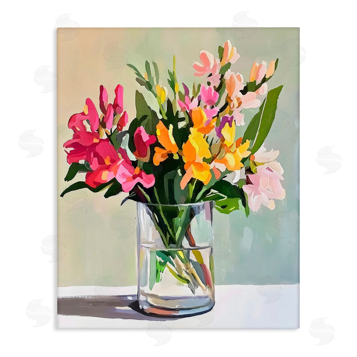 Riley B Bold Blooms Glass Vase Canvas Wall Art Print