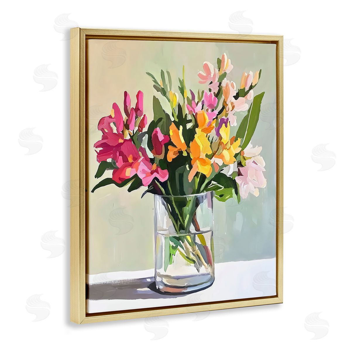 Riley B Bold Blooms Glass Vase Canvas Wall Art Print