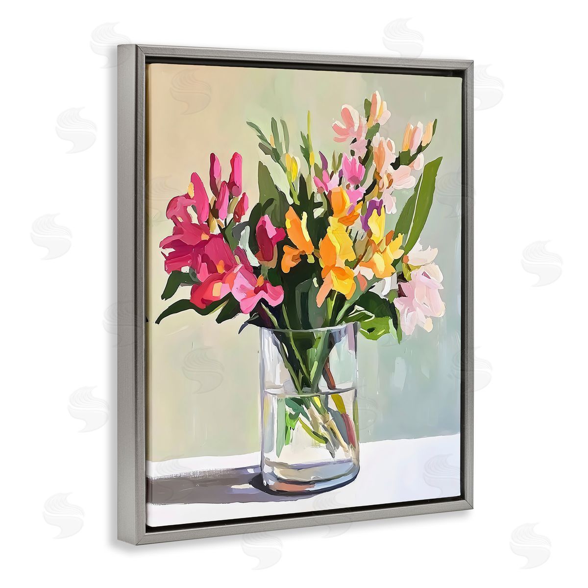 Riley B Bold Blooms Glass Vase Canvas Wall Art Print