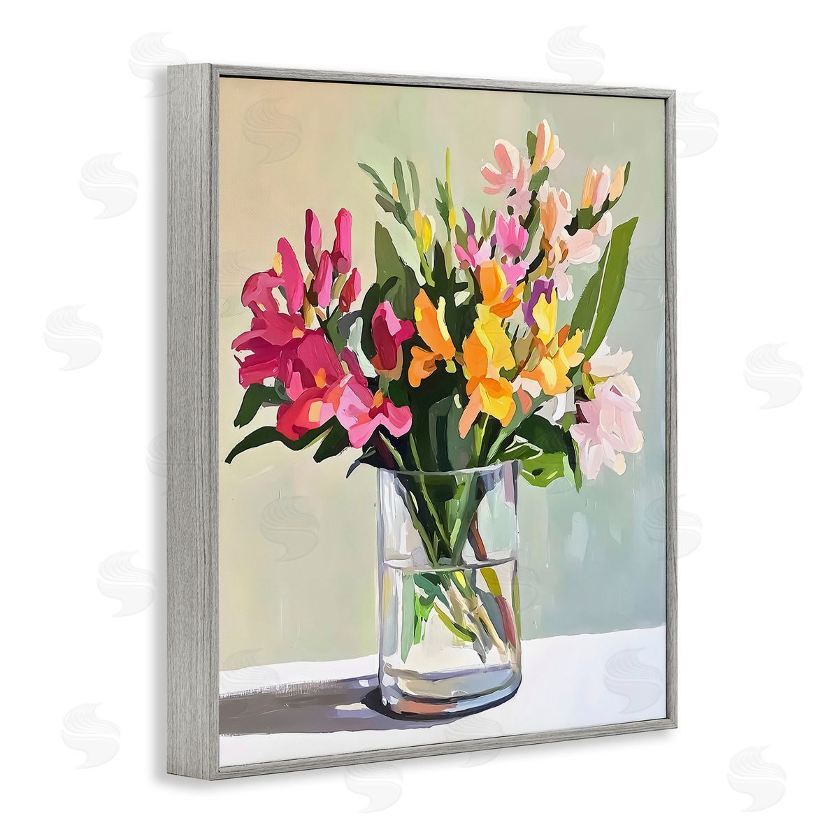 Riley B Bold Blooms Glass Vase Canvas Wall Art Print