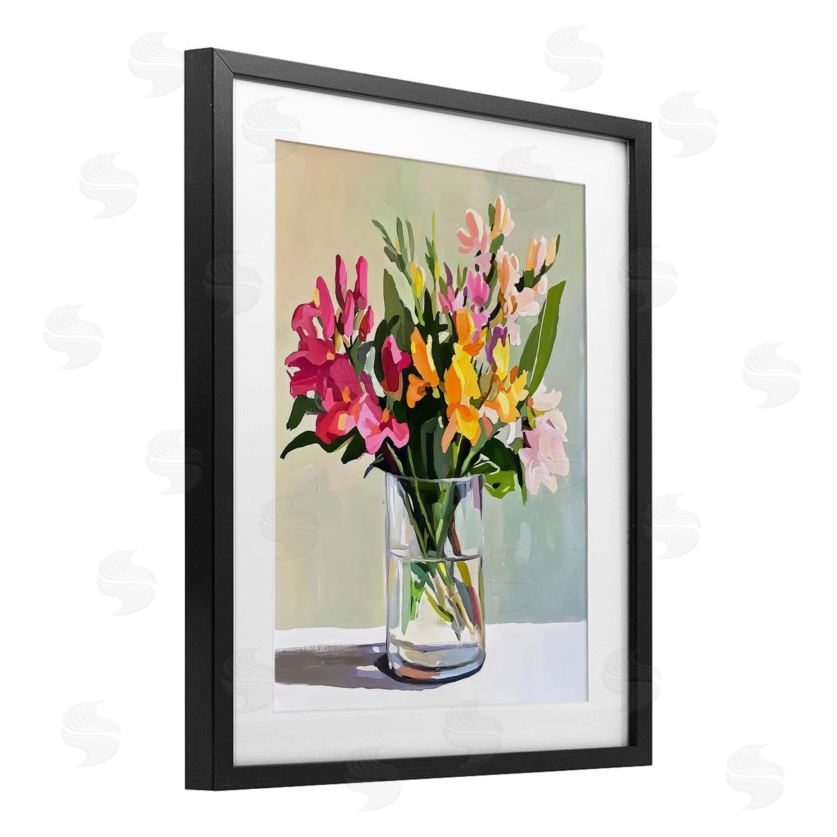 Riley B Bold Blooms Glass Vase Canvas Wall Art Print