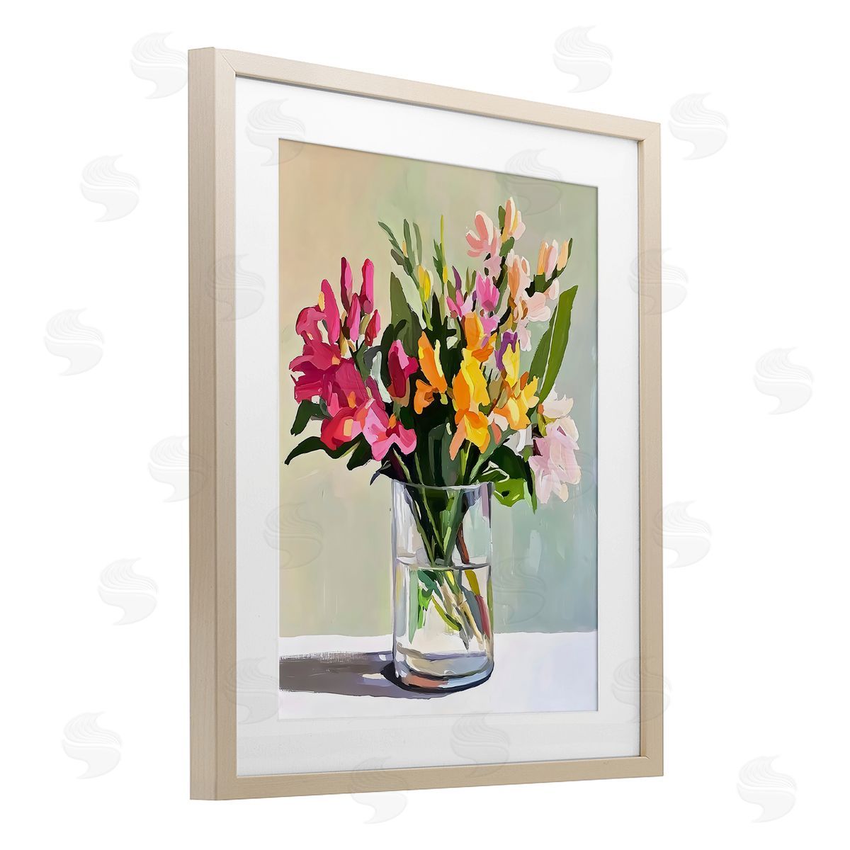 Riley B Bold Blooms Glass Vase Canvas Wall Art Print