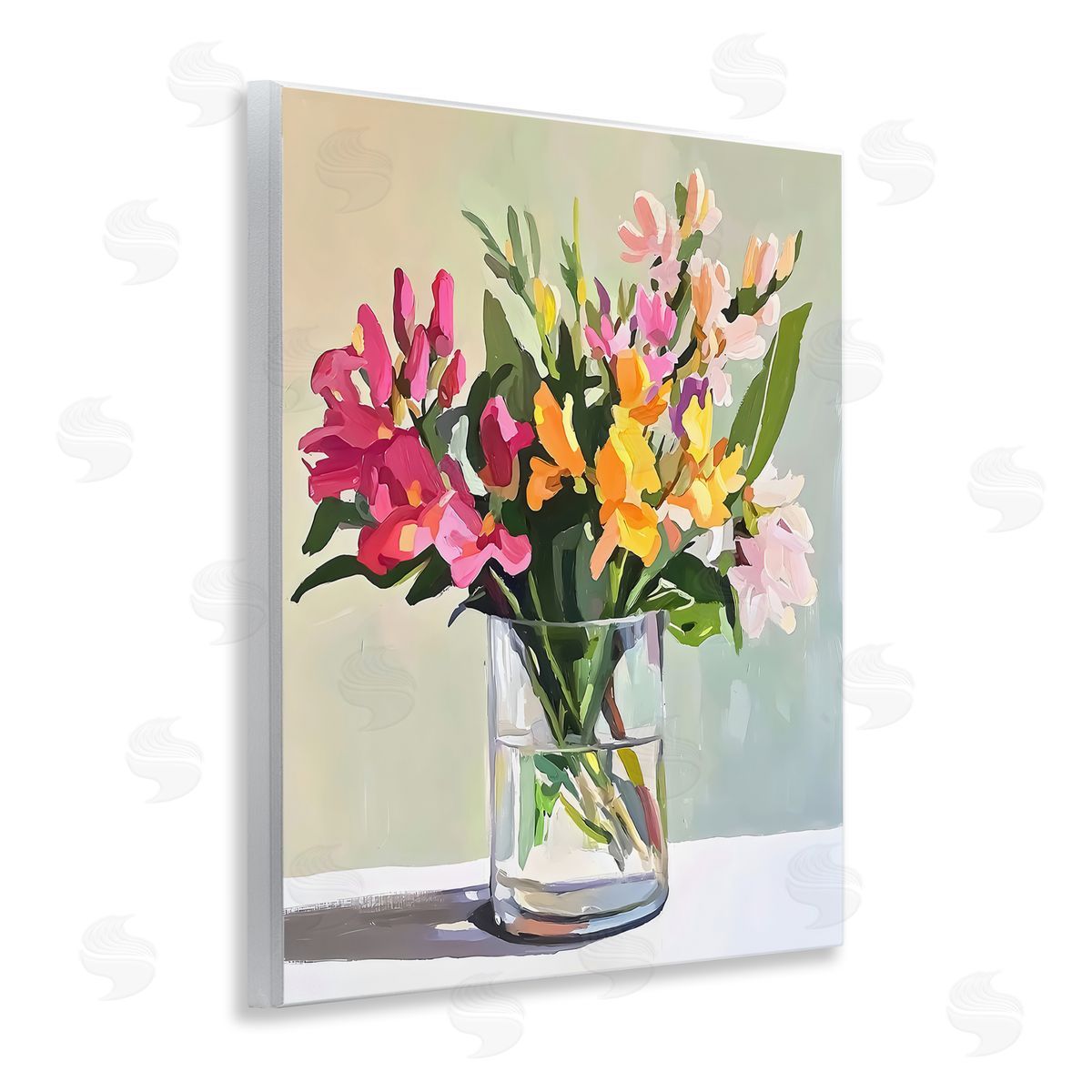 Riley B Bold Blooms Glass Vase Canvas Wall Art Print