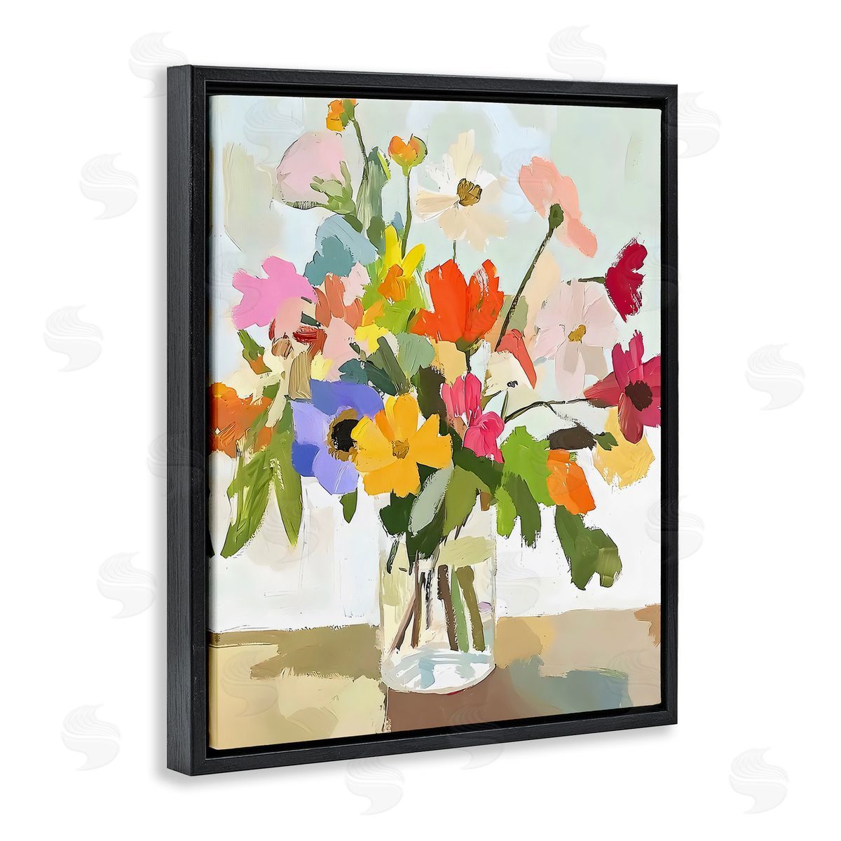 Riley B Cheerful Summer Garden Blooms Canvas Wall Art Print