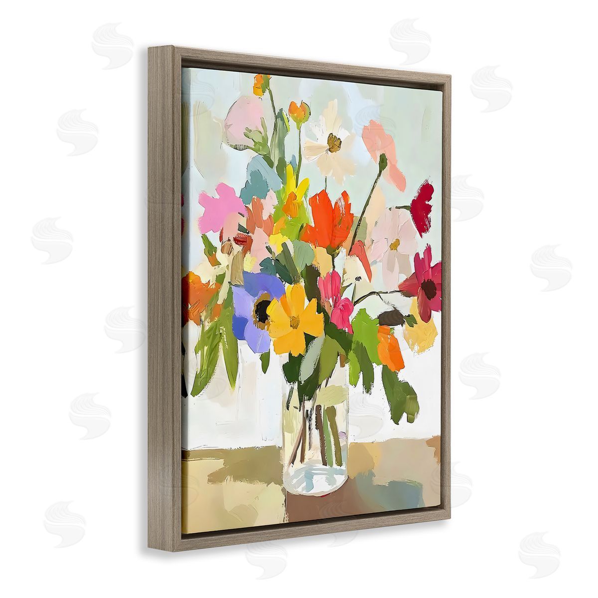 Riley B Cheerful Summer Garden Blooms Canvas Wall Art Print