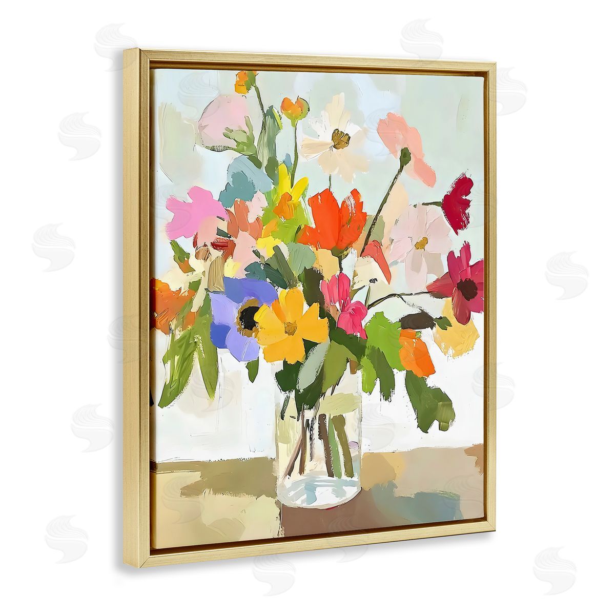 Riley B Cheerful Summer Garden Blooms Canvas Wall Art Print