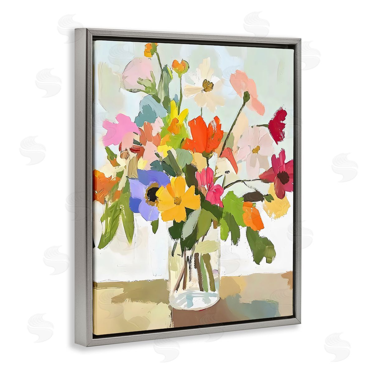 Riley B Cheerful Summer Garden Blooms Canvas Wall Art Print