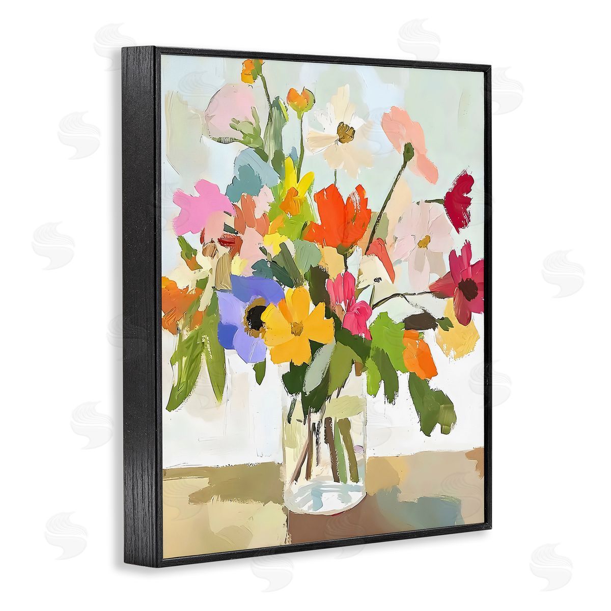Riley B Cheerful Summer Garden Blooms Canvas Wall Art Print
