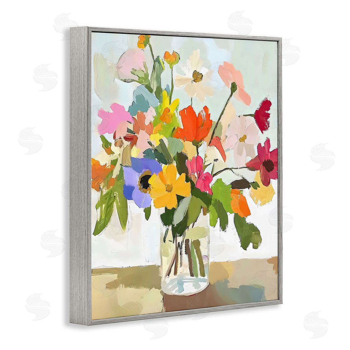 Riley B Cheerful Summer Garden Blooms Canvas Wall Art Print
