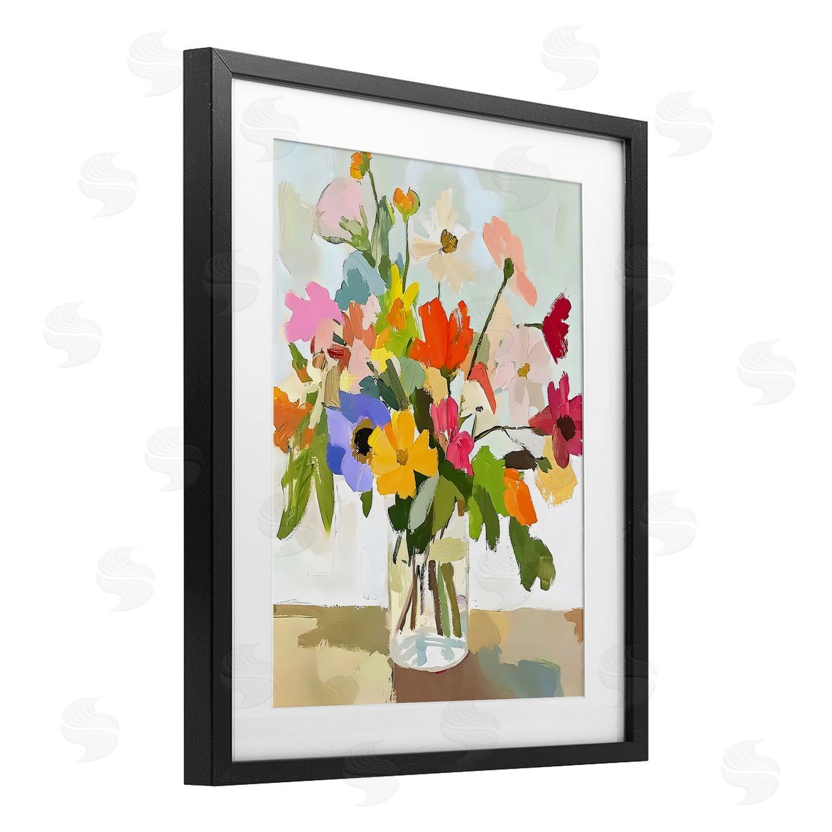 Riley B Cheerful Summer Garden Blooms Canvas Wall Art Print