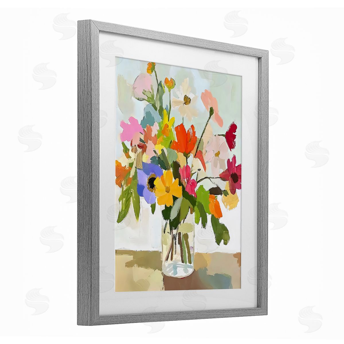 Riley B Cheerful Summer Garden Blooms Canvas Wall Art Print
