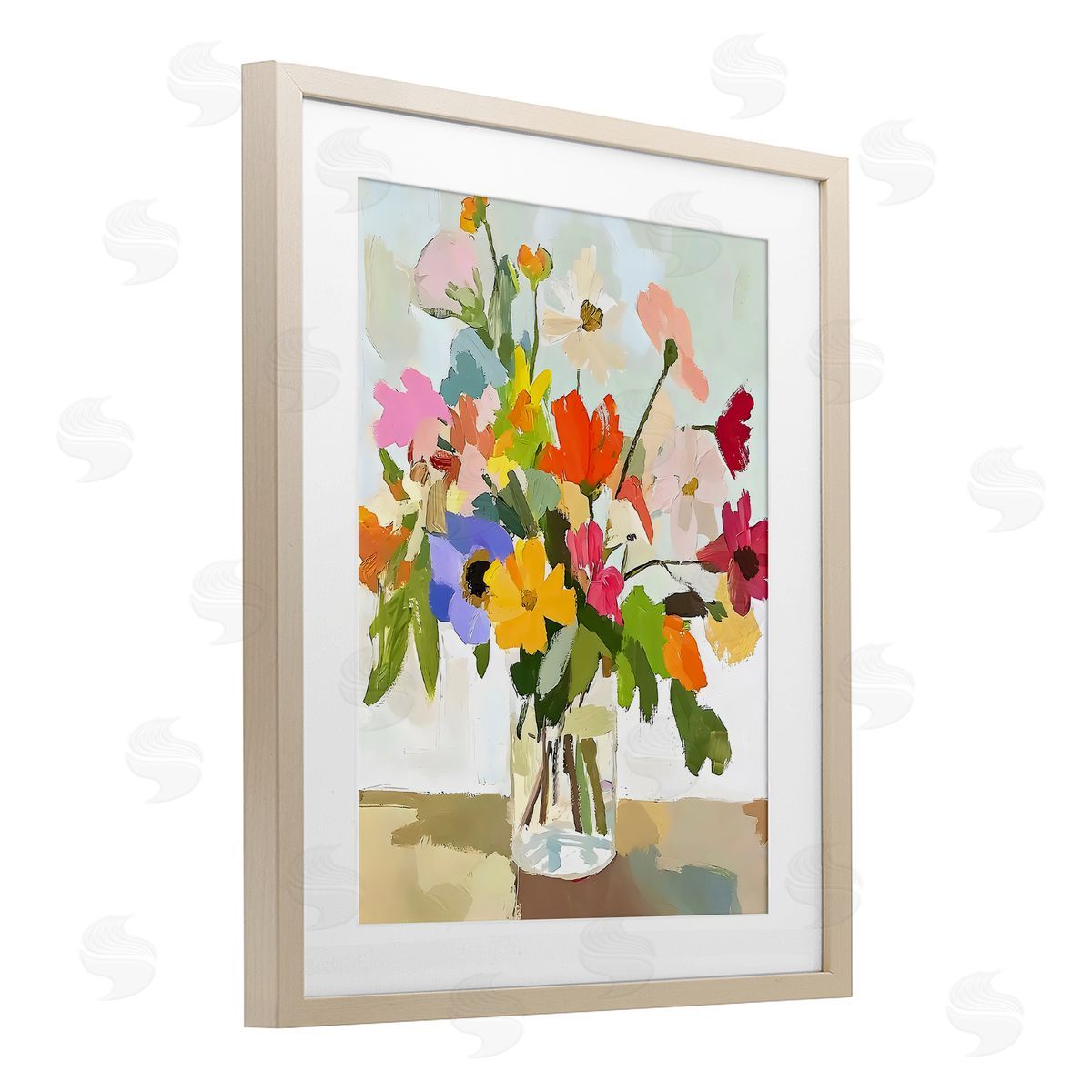 Riley B Cheerful Summer Garden Blooms Canvas Wall Art Print