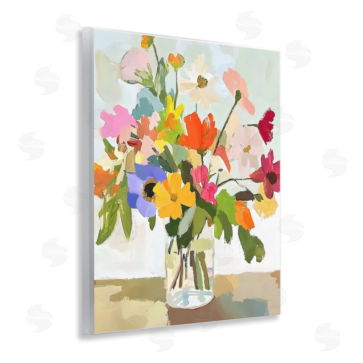 Riley B Cheerful Summer Garden Blooms Canvas Wall Art Print