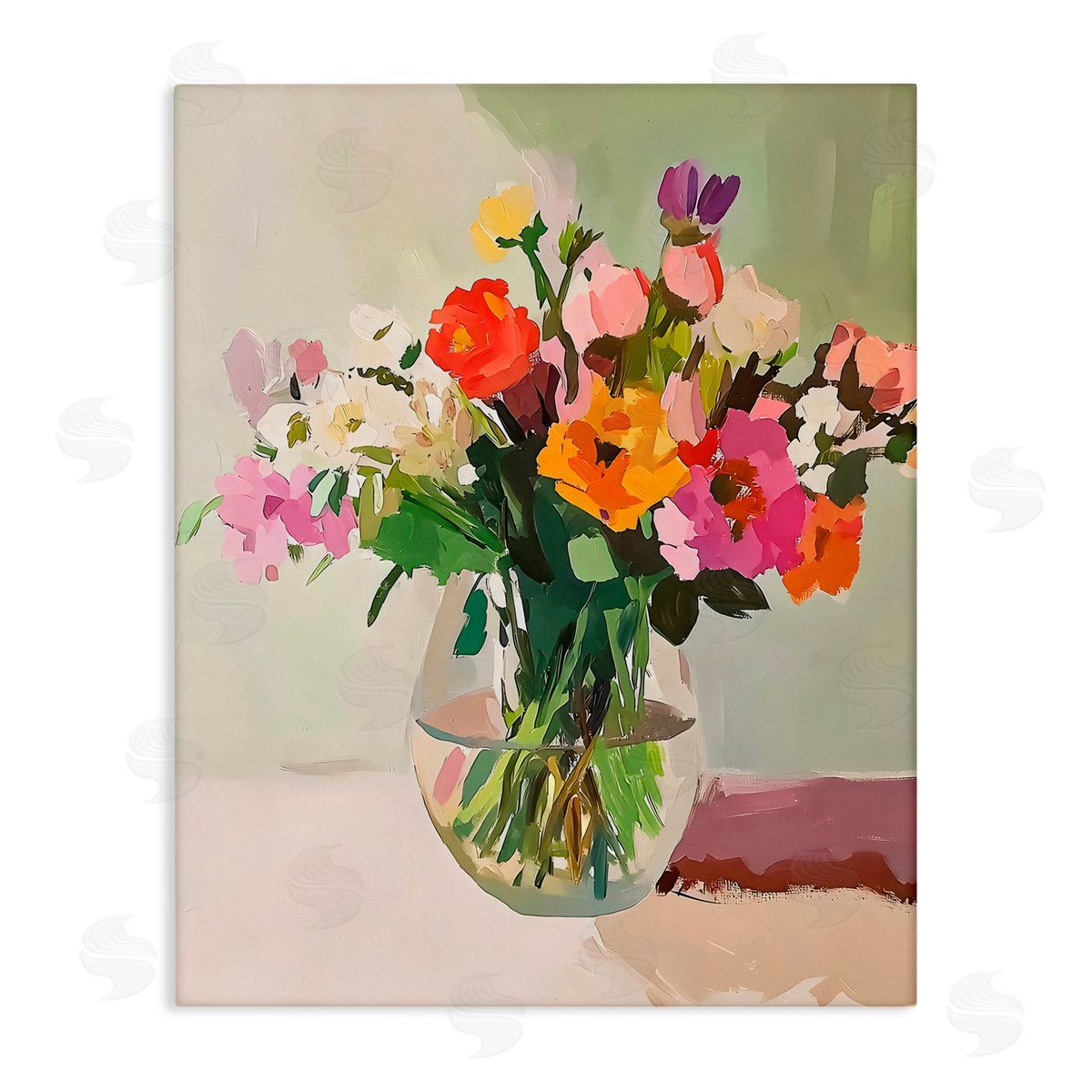 Riley B Cheerful Garden Bouquet Canvas Wall Art Print