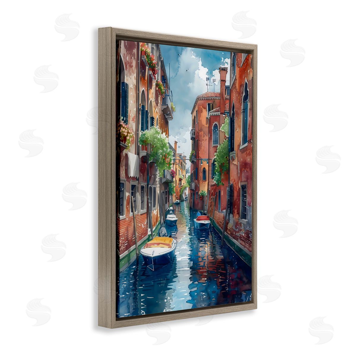 LSR Creative Studio Sunny Days On The Canal Canvas Wall Art Print