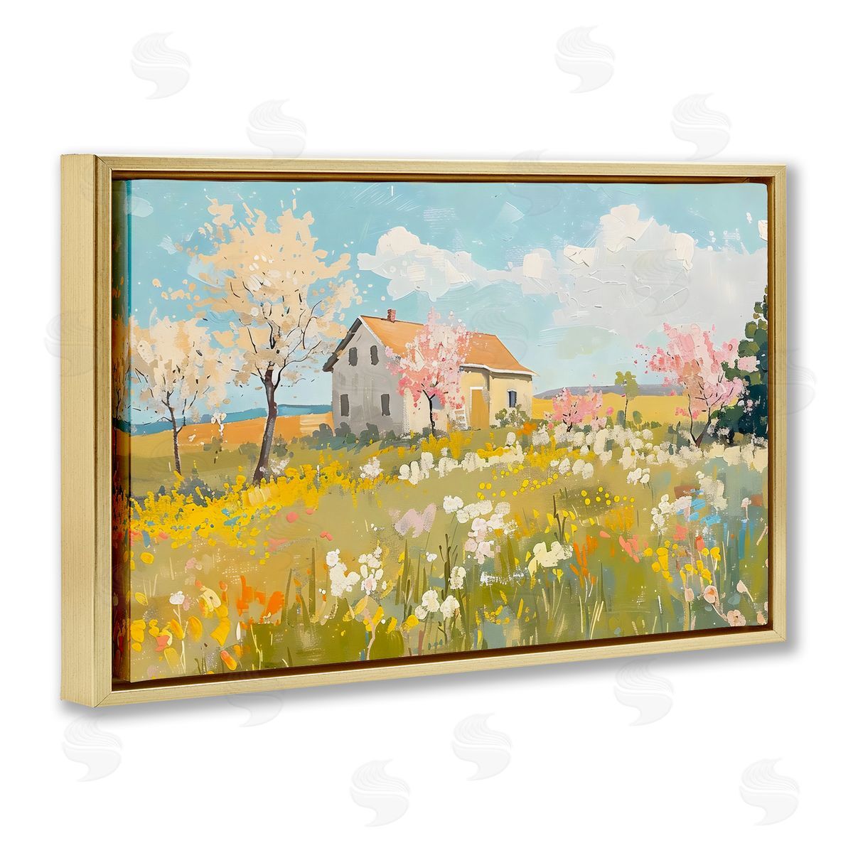 LSR Creative Studio Spring Barn Scene Canvas Wall Art Print
