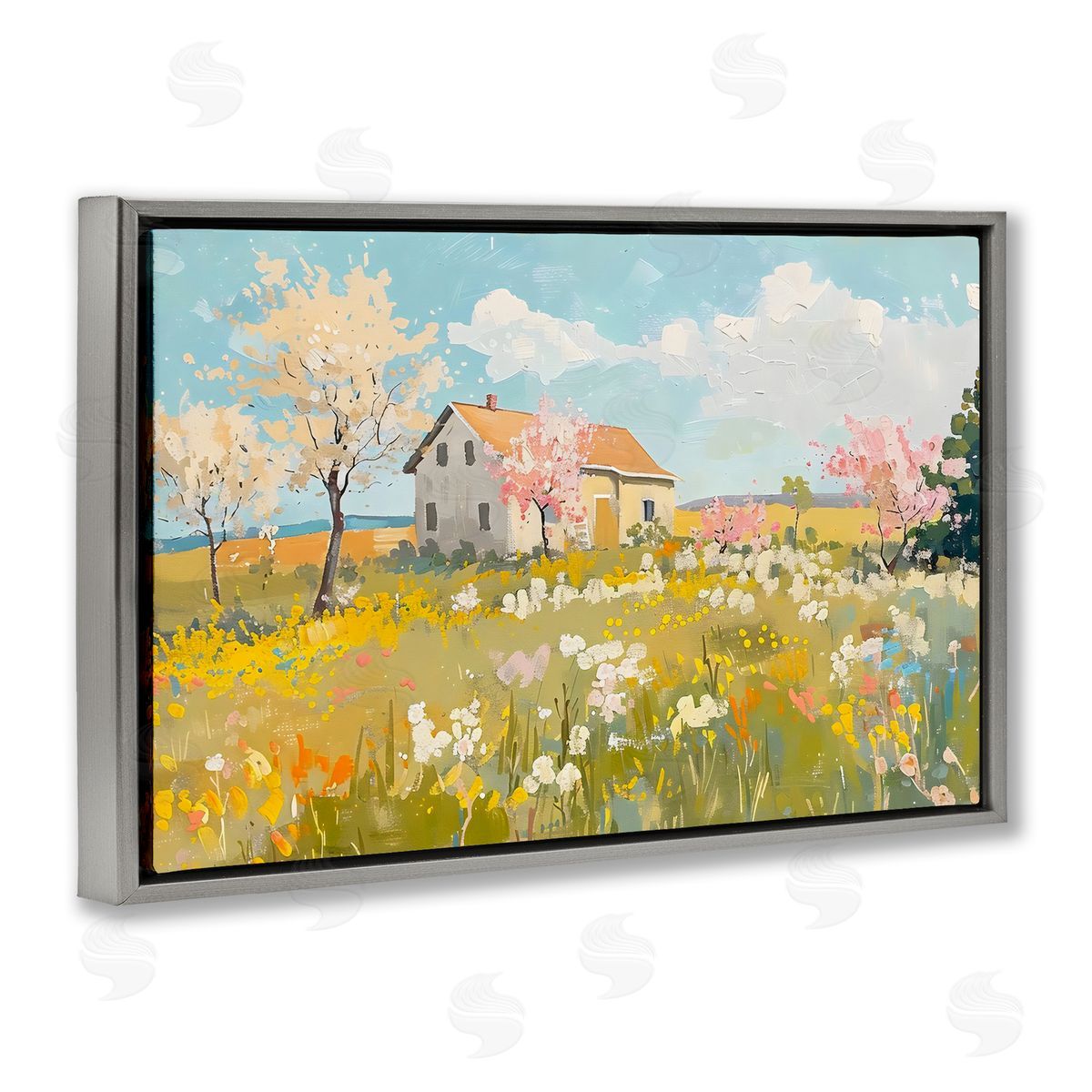 LSR Creative Studio Spring Barn Scene Canvas Wall Art Print