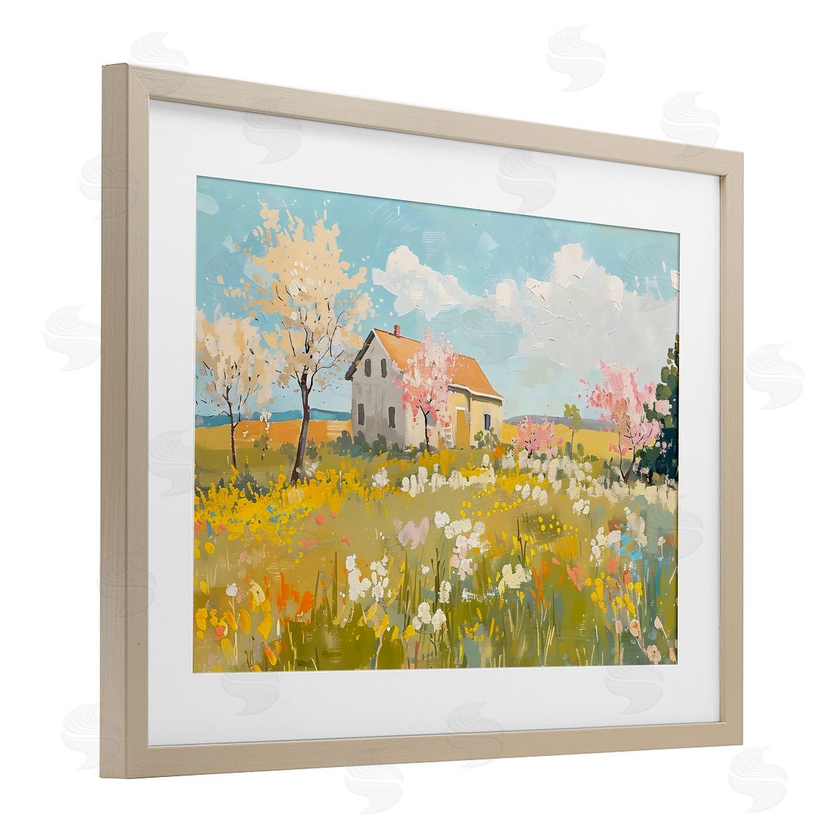 LSR Creative Studio Spring Barn Scene Canvas Wall Art Print