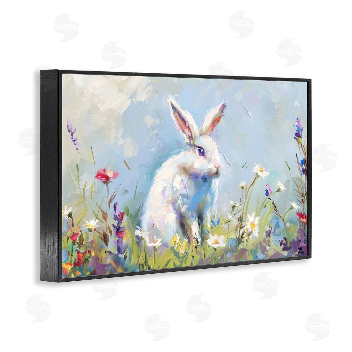 LSR Design Studio Bunny In Spring Meadow Canvas Wall Art Print