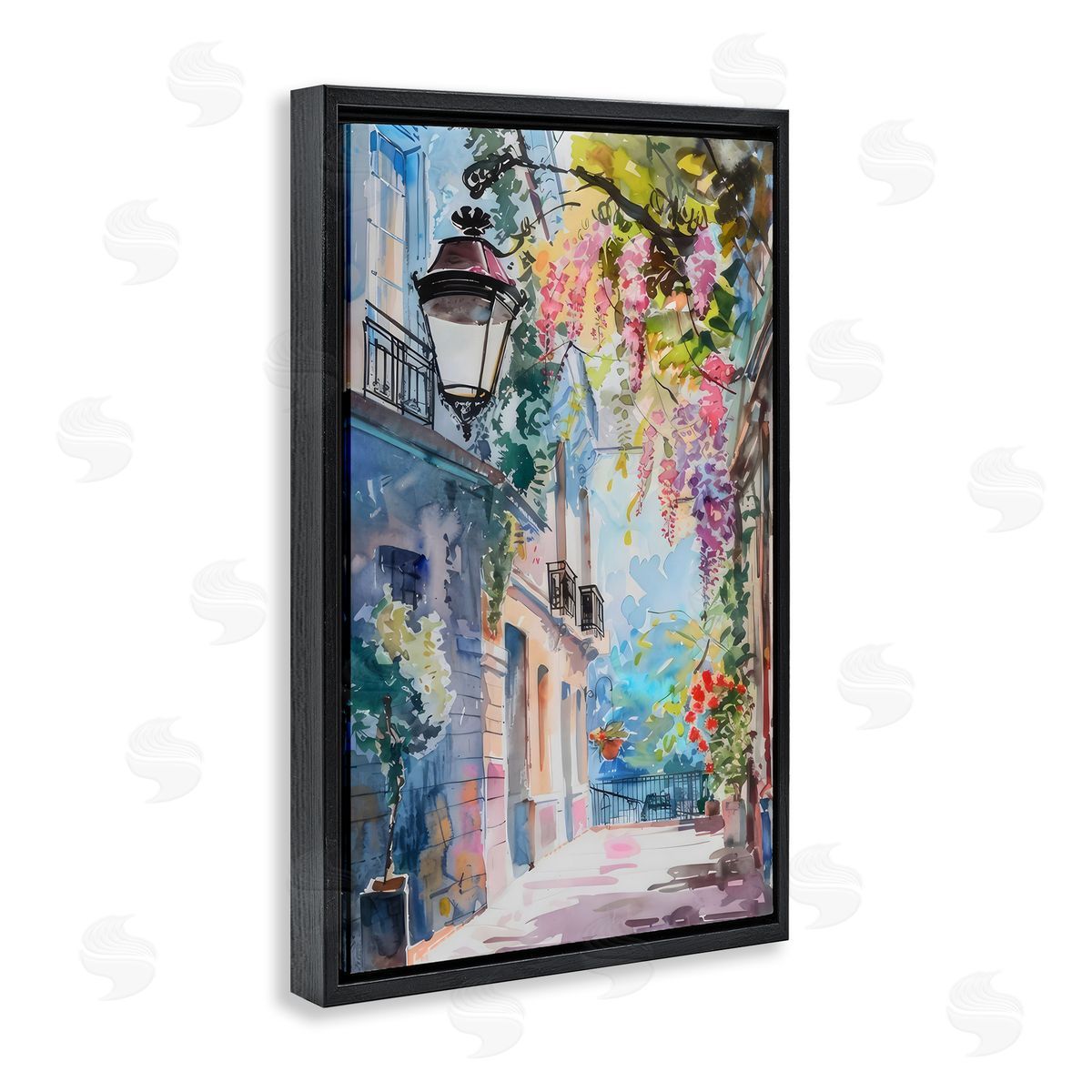 LSR Creative Studio Floral Walkway Cityscape Canvas Wall Art Print
