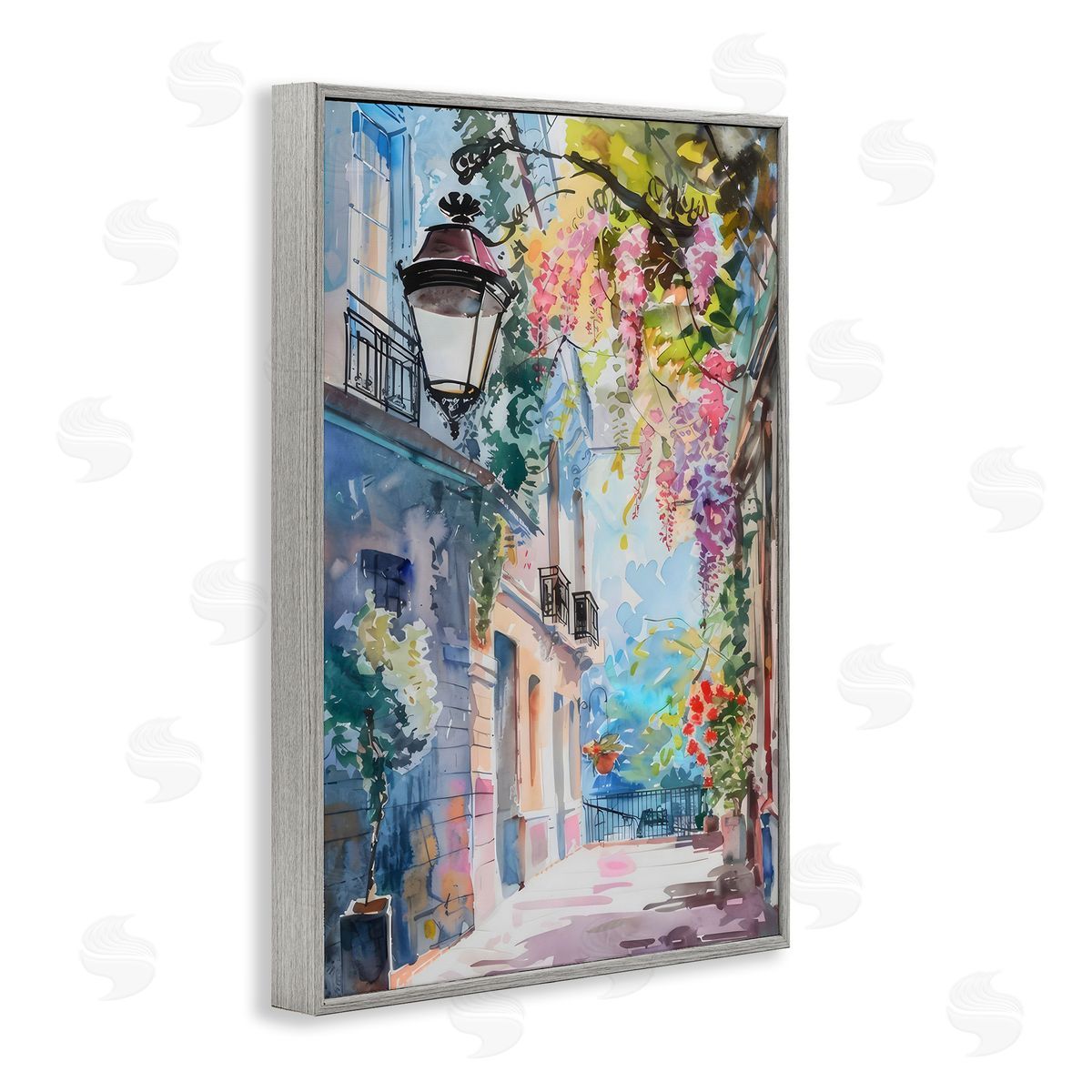 LSR Creative Studio Floral Walkway Cityscape Canvas Wall Art Print