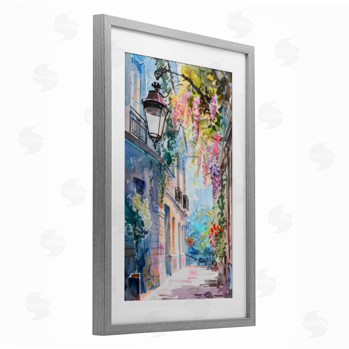 LSR Creative Studio Floral Walkway Cityscape Canvas Wall Art Print