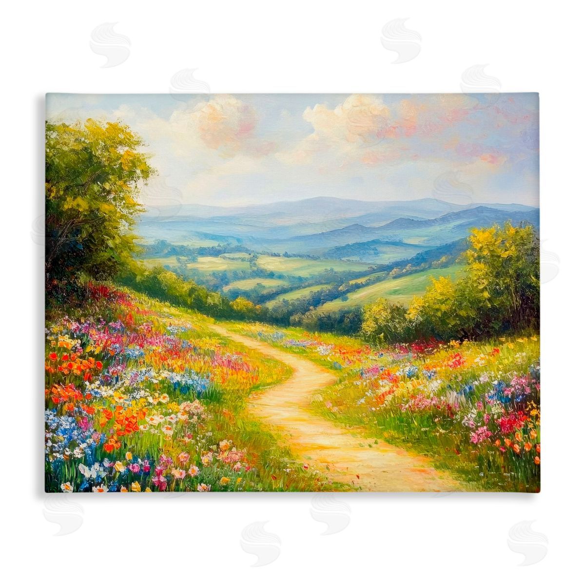 Petal Prints Design Bright and Sunny Wildflowers Canvas Wall Art Print