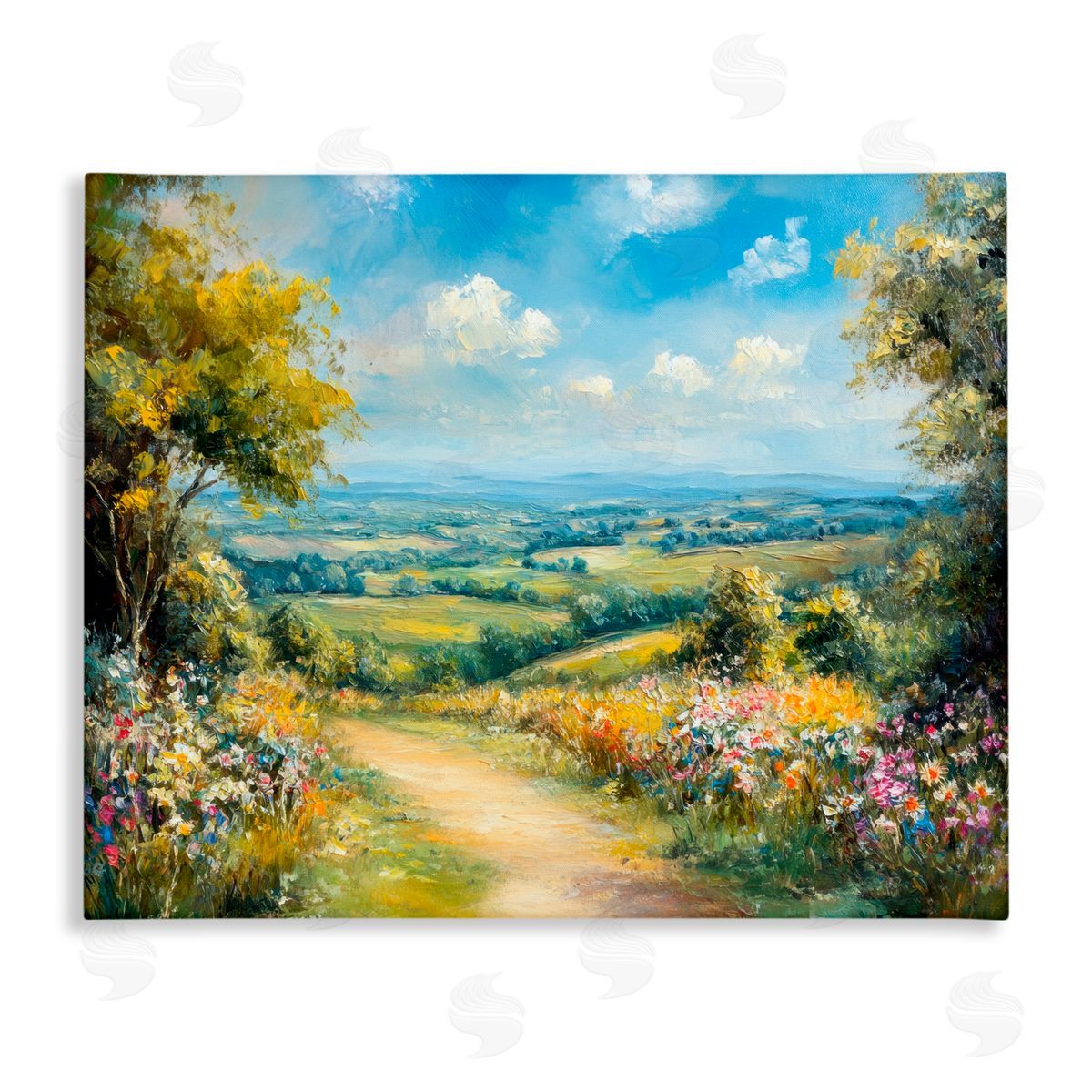 Petal Prints Design Wandering Path Overlook Canvas Wall Art Print