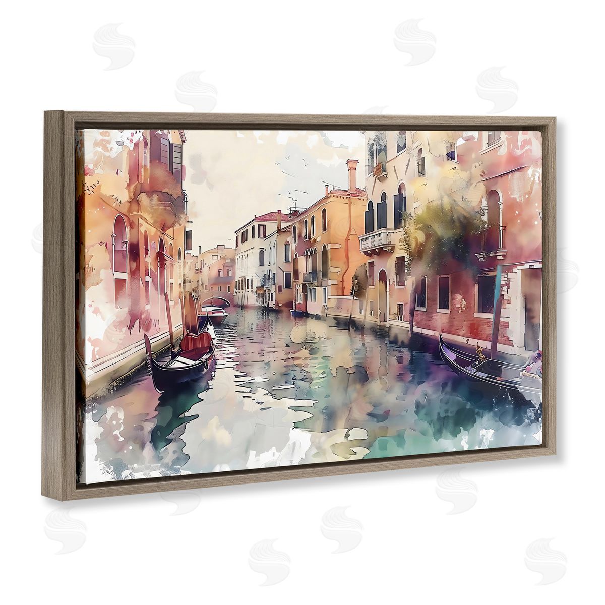 LSR Creative Studio Venice Canal Watercolor Style Canvas Wall Art Print