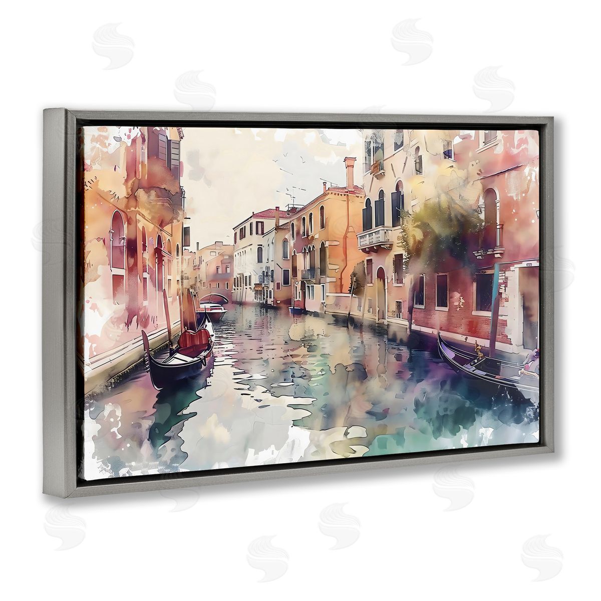LSR Creative Studio Venice Canal Watercolor Style Canvas Wall Art Print