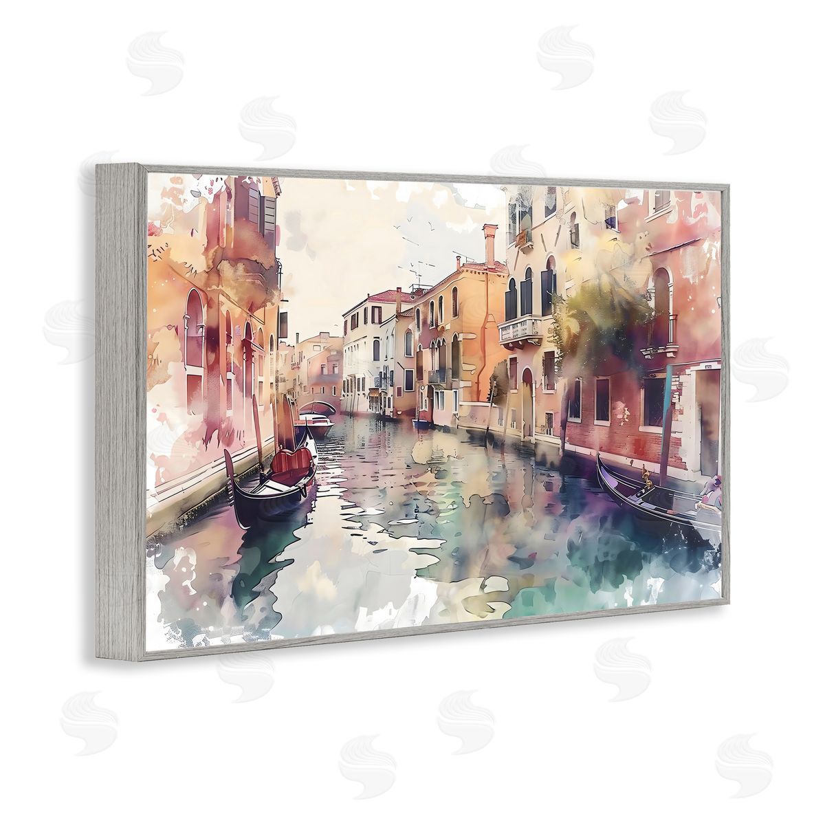 LSR Creative Studio Venice Canal Watercolor Style Canvas Wall Art Print
