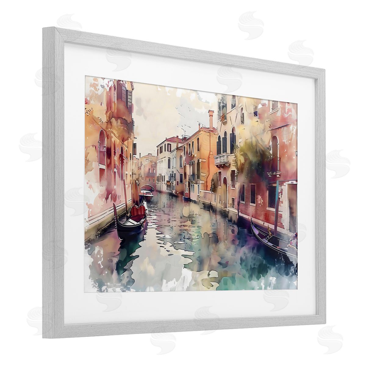 LSR Creative Studio Venice Canal Watercolor Style Canvas Wall Art Print