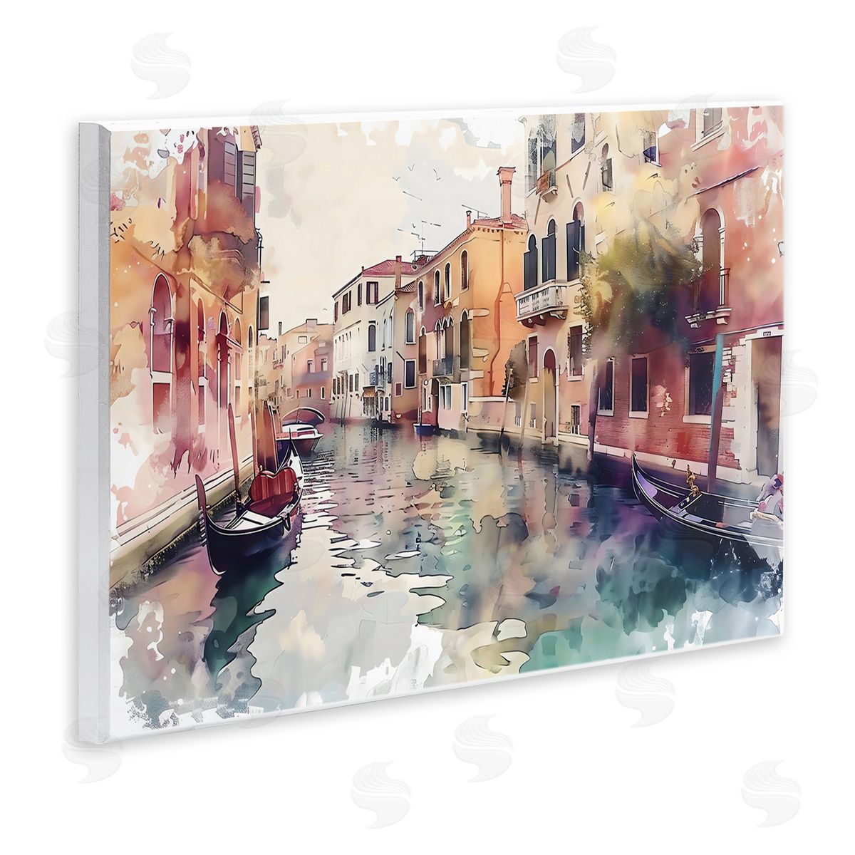 LSR Creative Studio Venice Canal Watercolor Style Canvas Wall Art Print