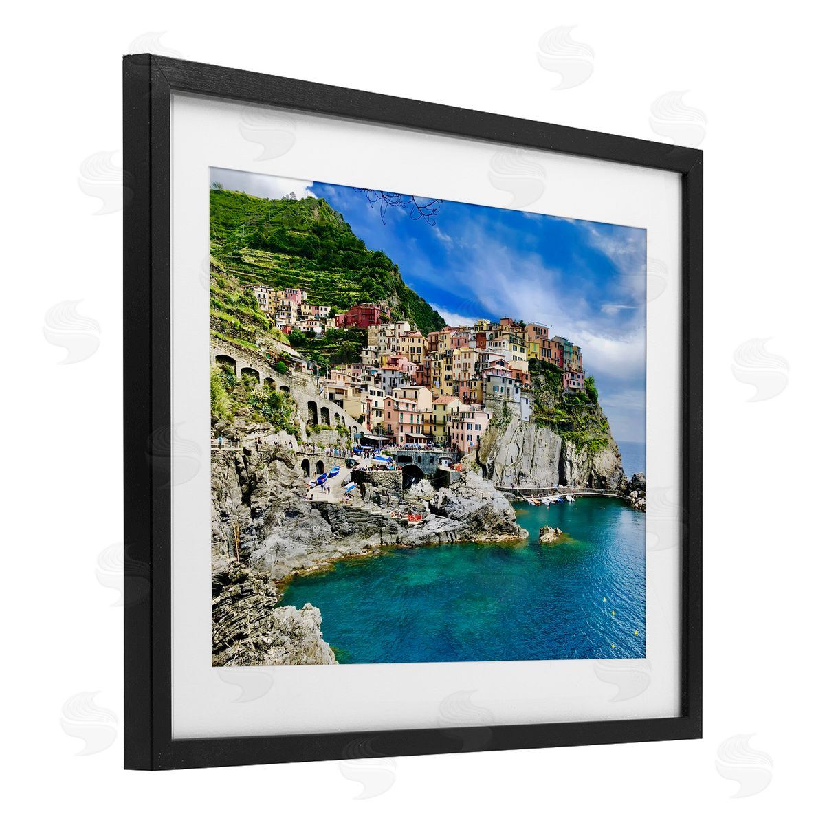 LSR Creative Studio Townscape By The Sea Canvas Wall Art Print