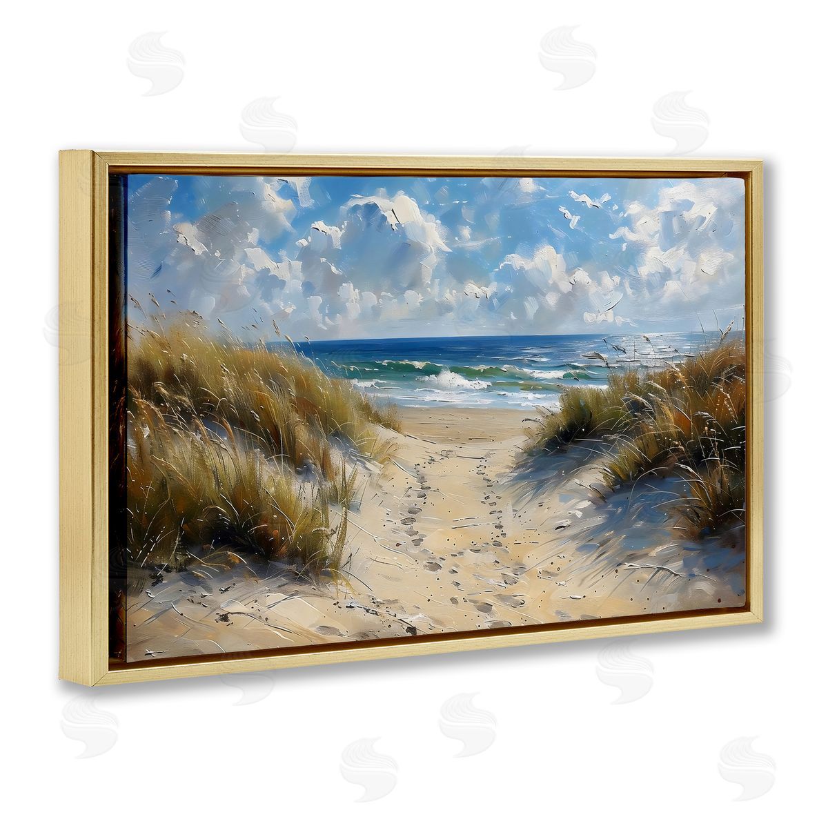 LSR Creative Studio Seaside Pathway Footprints Canvas Wall Art Print