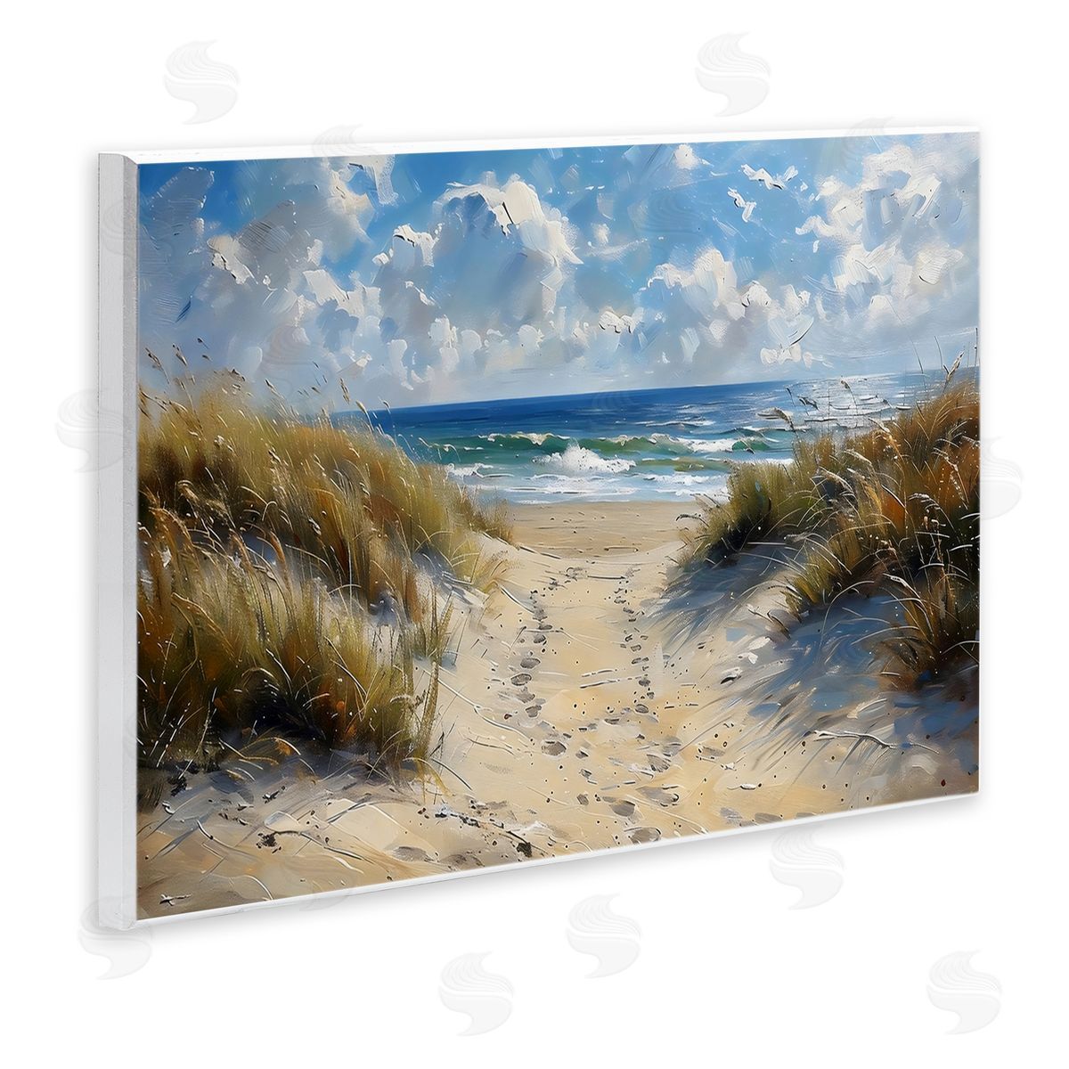 LSR Creative Studio Seaside Pathway Footprints Canvas Wall Art Print