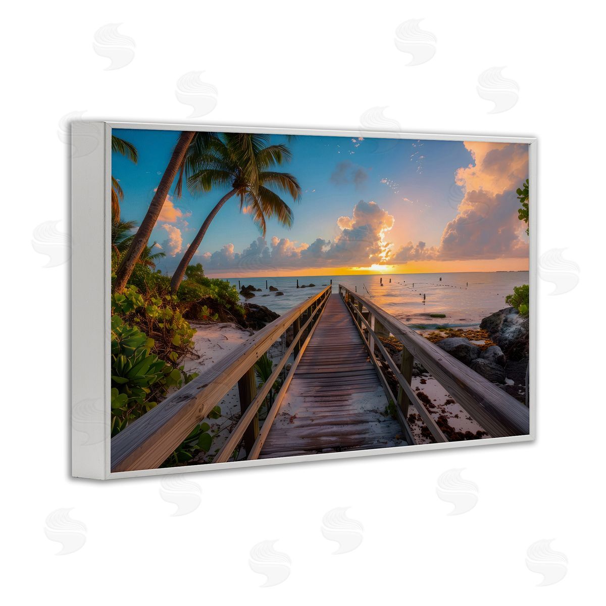 LSR Creative Studio Tropical Beach Dock Canvas Wall Art Print