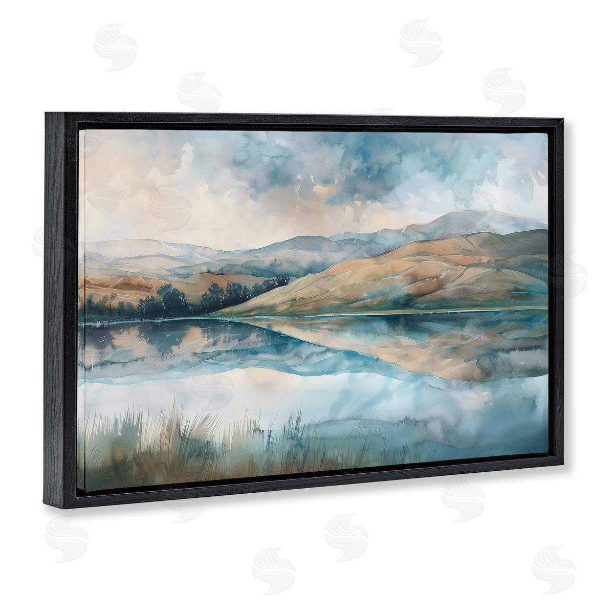 LSR Creative Studio Lake Reflecting Rolling Hills Canvas Wall Art Print