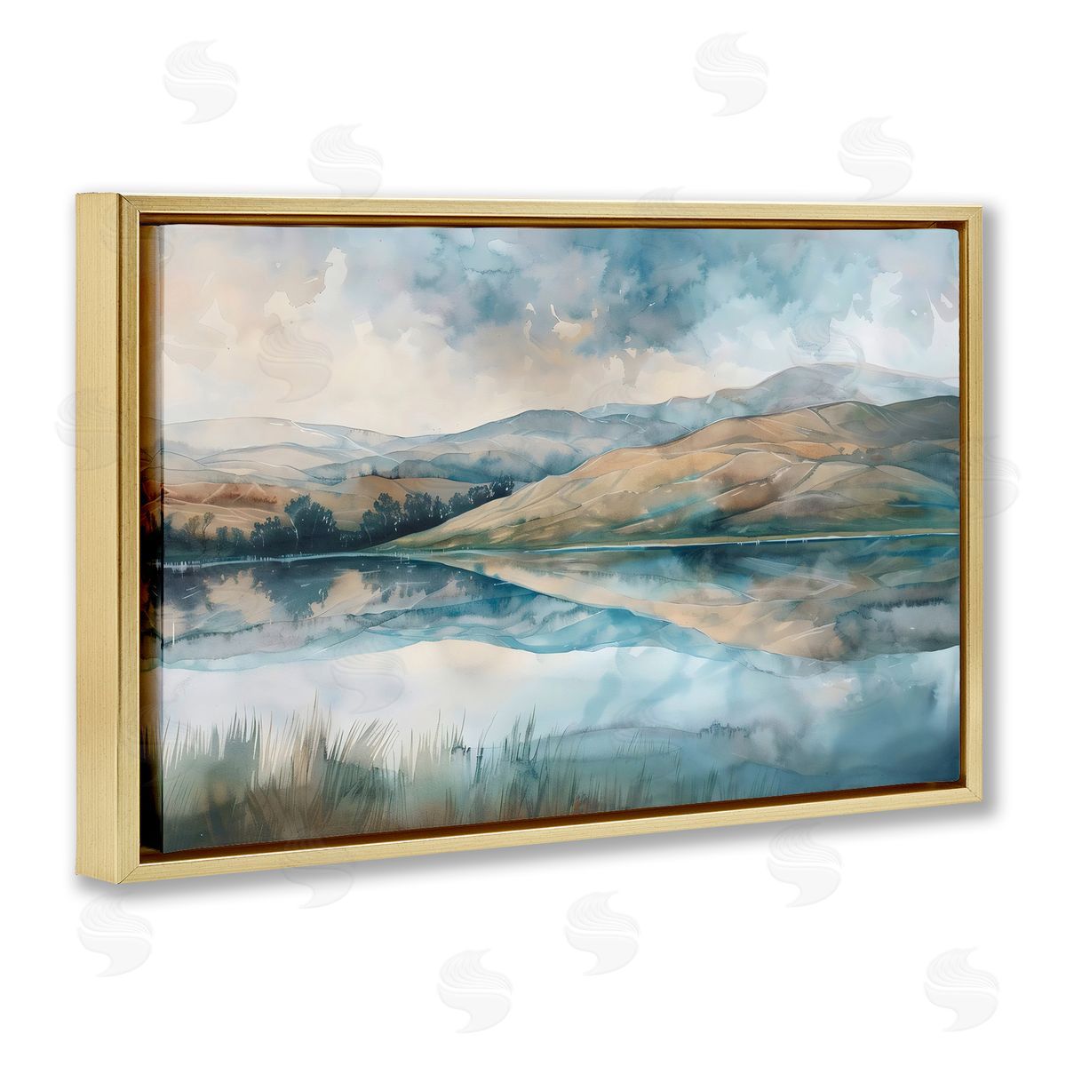 LSR Creative Studio Lake Reflecting Rolling Hills Canvas Wall Art Print