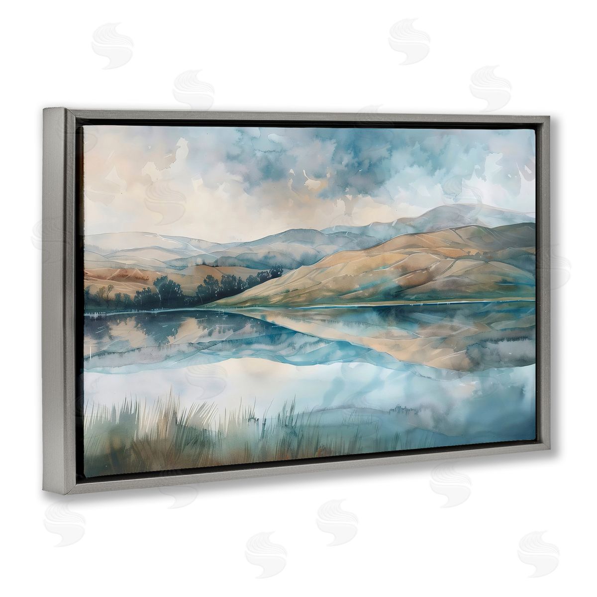 LSR Creative Studio Lake Reflecting Rolling Hills Canvas Wall Art Print