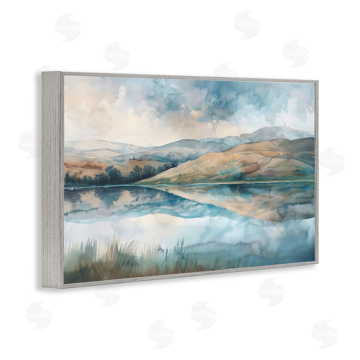 LSR Creative Studio Lake Reflecting Rolling Hills Canvas Wall Art Print